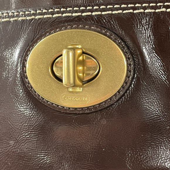 Coach Vintage # 11789 Large Leather Shoulder Bag In Chocolate Brown - Picture 4 of 15